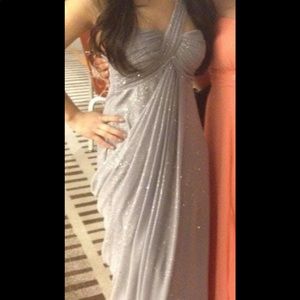 Sparkling cross strap maxi prom dress